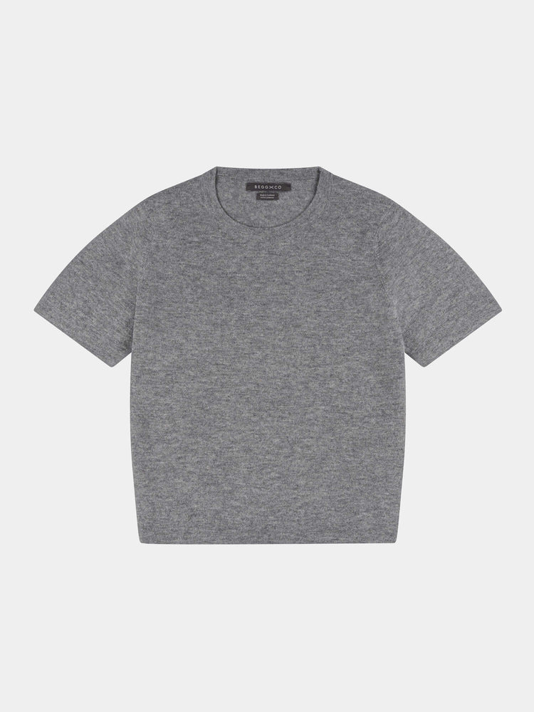 Gray cashmere t-shirt on a white background