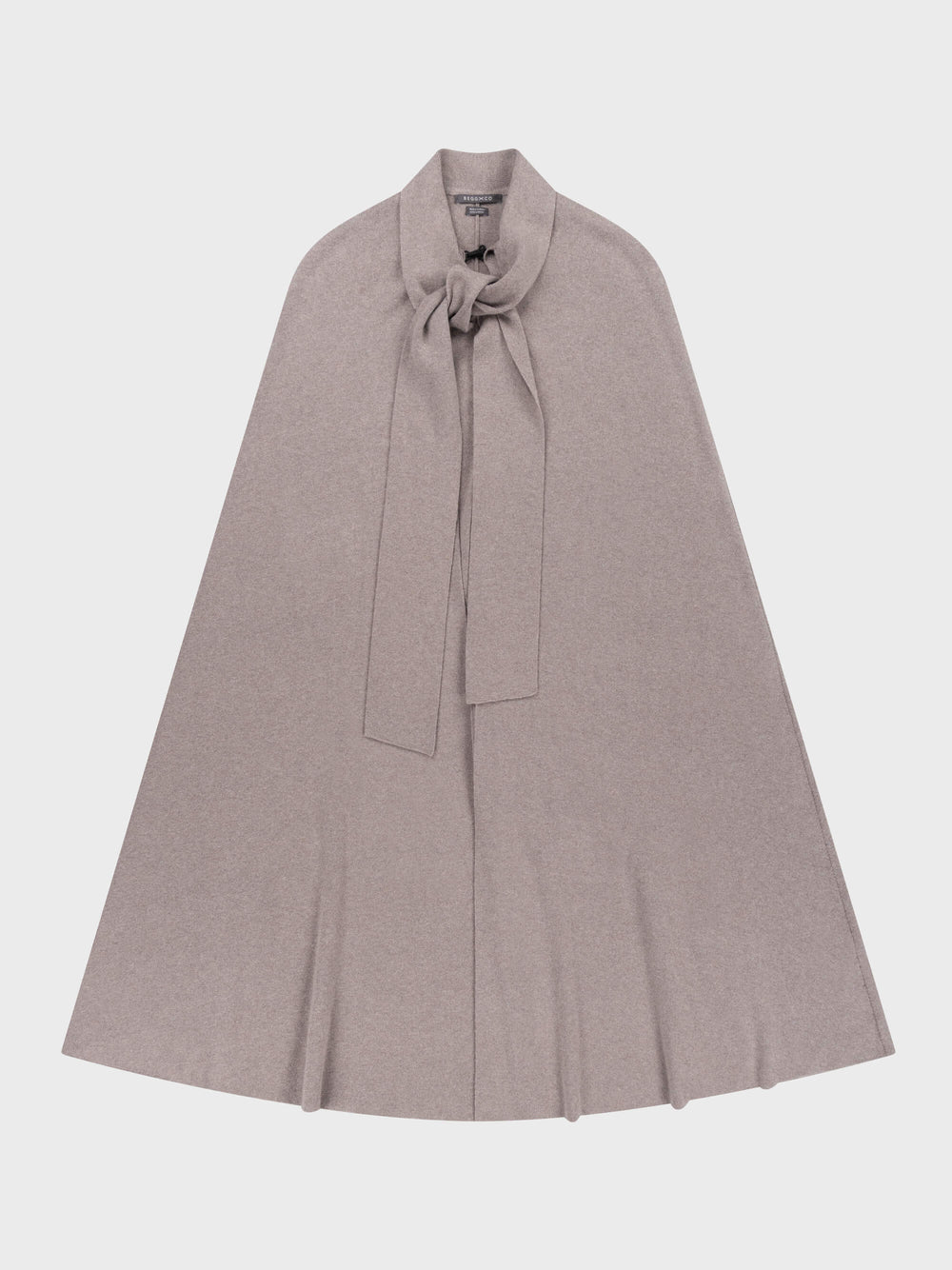 grey cashmere cape with scarf neck on a grey background