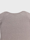 grey cashmere dress boat neck detail on a grey background
