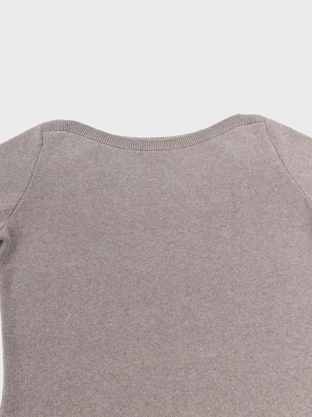 grey cashmere dress boat neck detail on a grey background