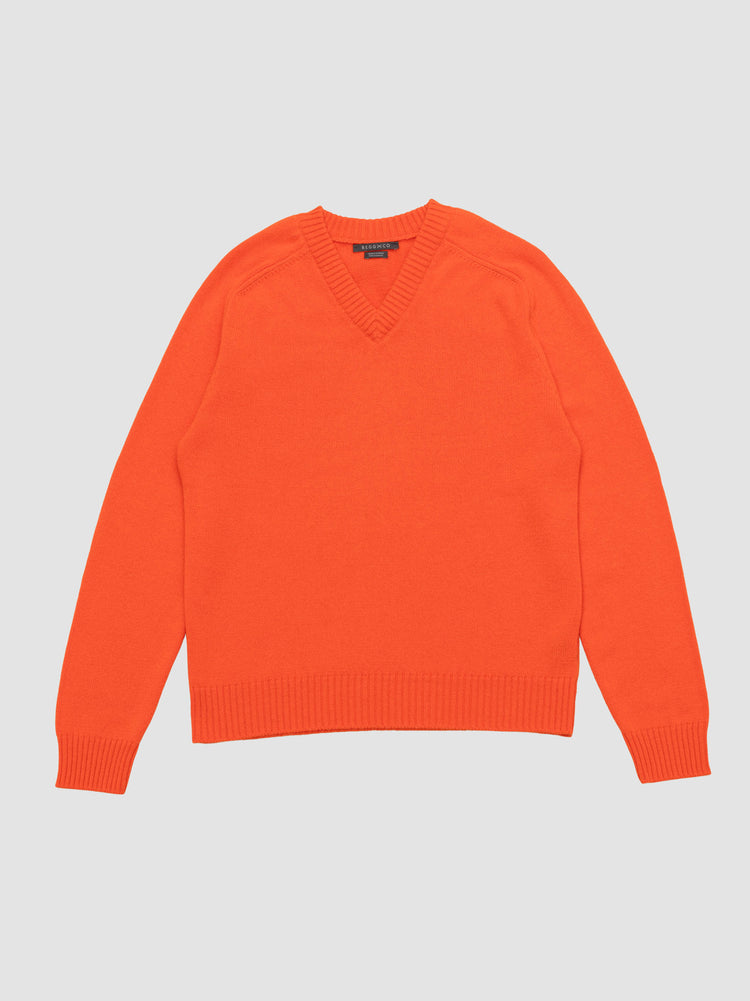 Mens Architect Knitted Cashmere V-Neck Sweater Strobe | Begg x Co