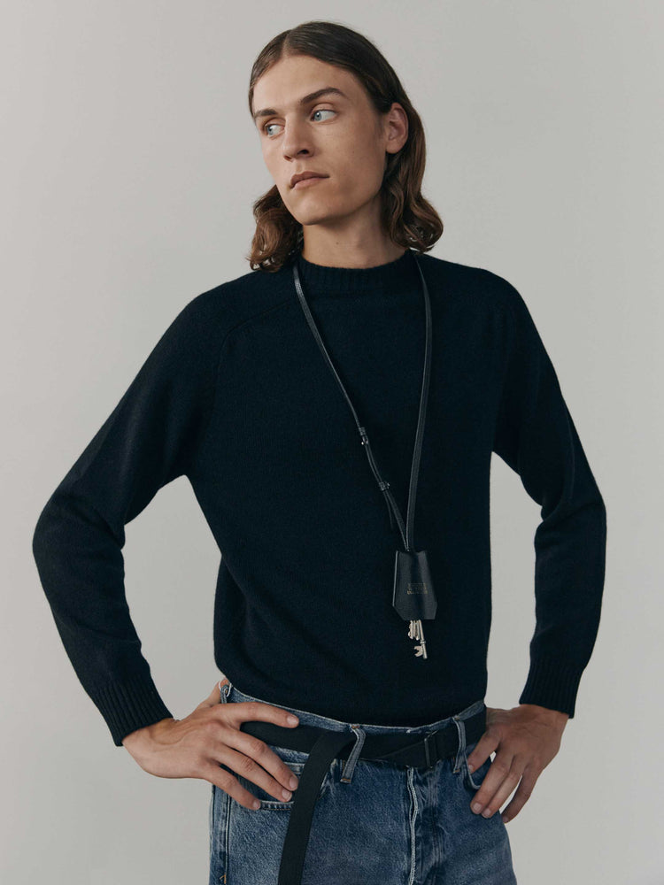Mens Architect Crew Knitted Cashmere Sweater Black | Begg x Co