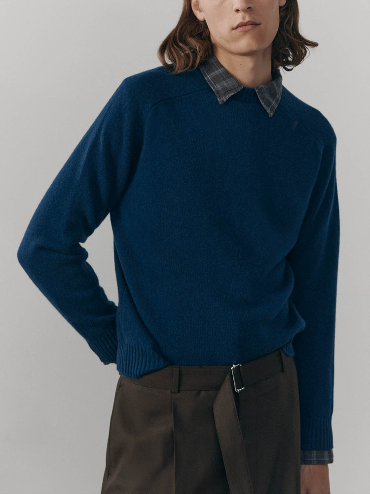 Mens Architect Crew Neck Knitted Cashmere Sweater Regatta | Begg x Co