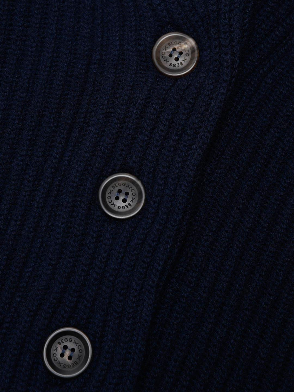 Womens Mini Yacht Navy Blue Cashmere Cardigan - Begg x Co