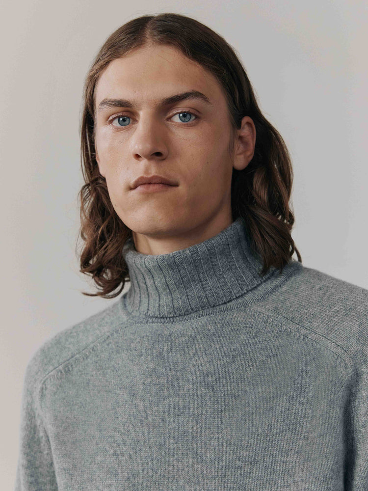 Mens Shadow Roll Collar Cashmere Knitted Sweater City | Begg x Co