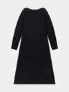 Black longsleeve cashmere dress on a white background