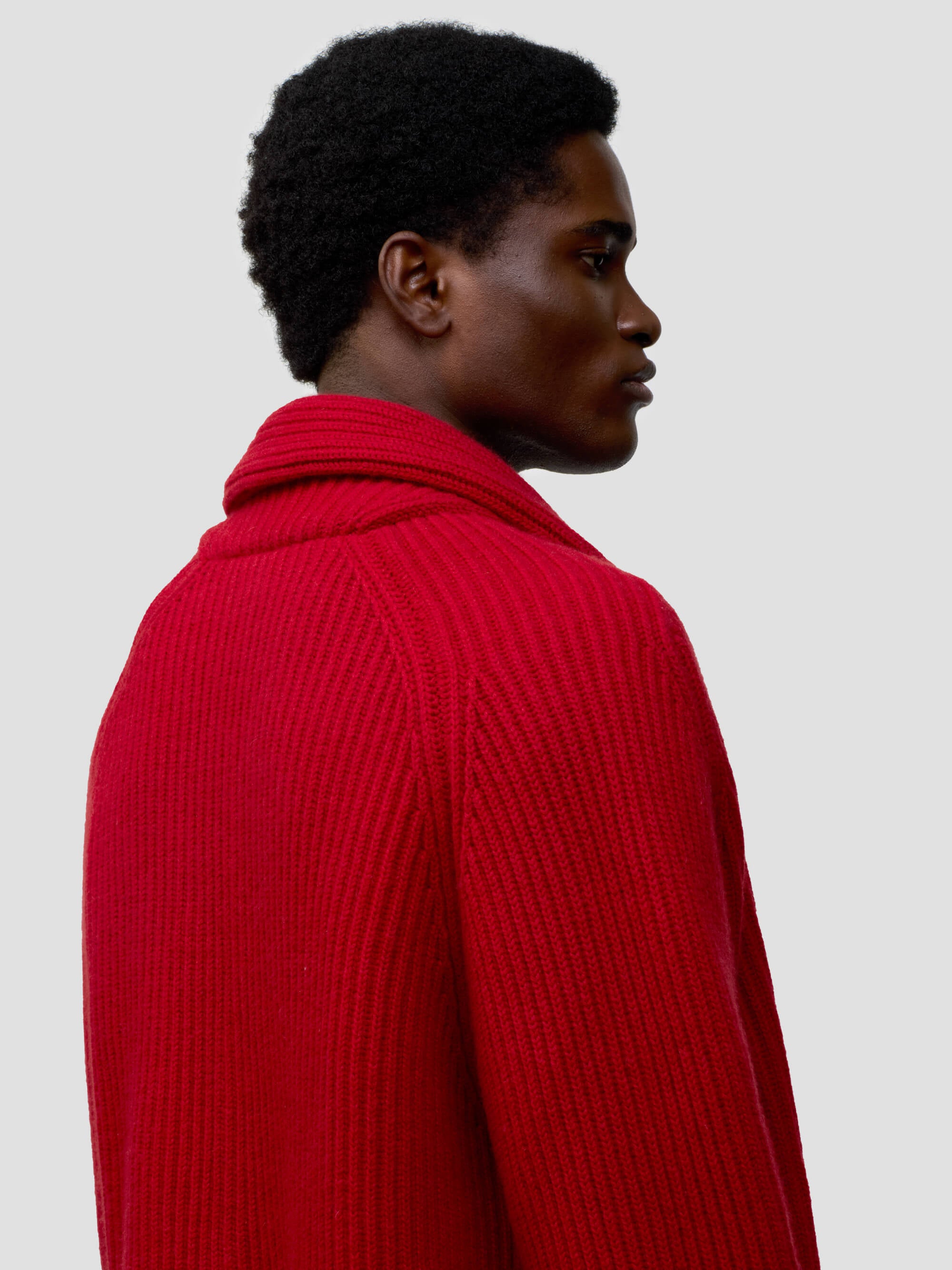 Mens Luxury Cashmere Yacht Cardigan Red - Begg x Co