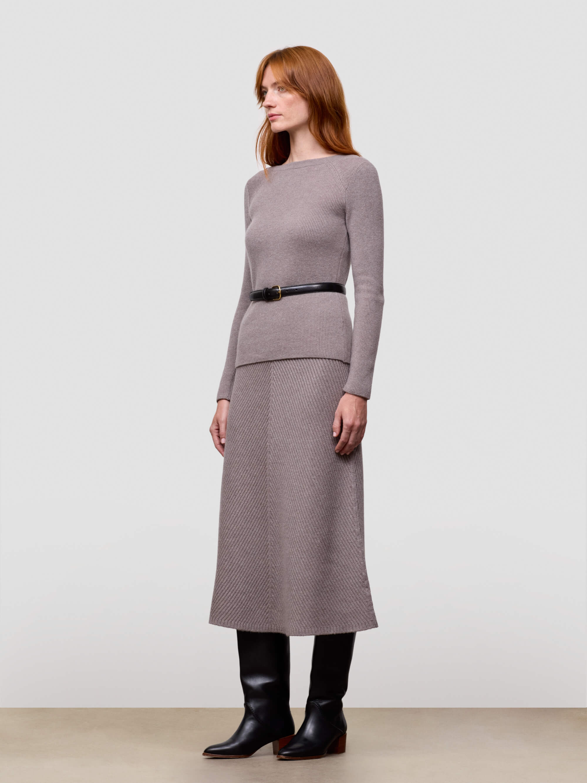 Aileen Womens Lynx Grey Cashmere Sweater - Begg x Co