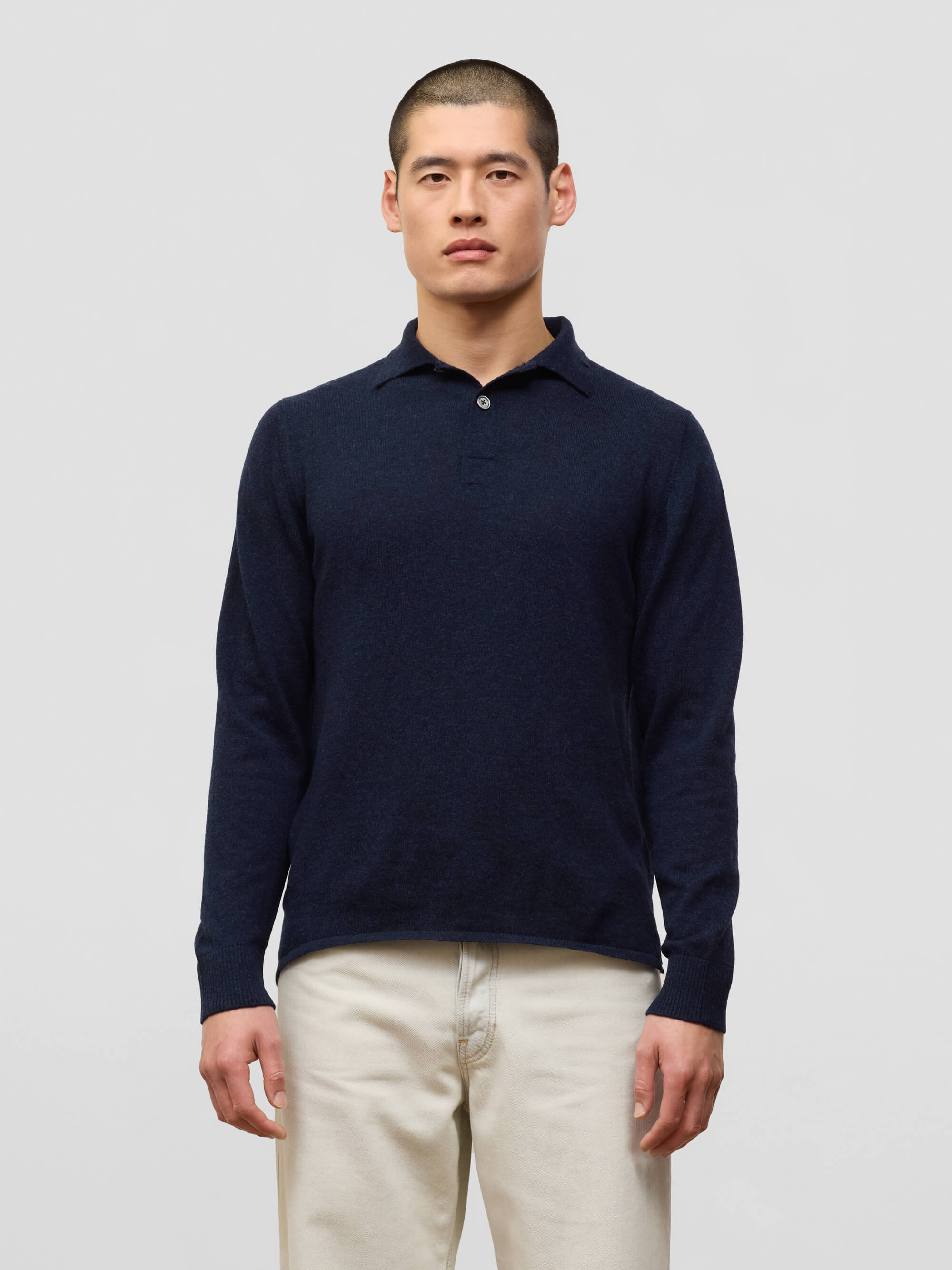 Mens Summer Rugby Cosmos Navy Cashmere Polo Begg x Co