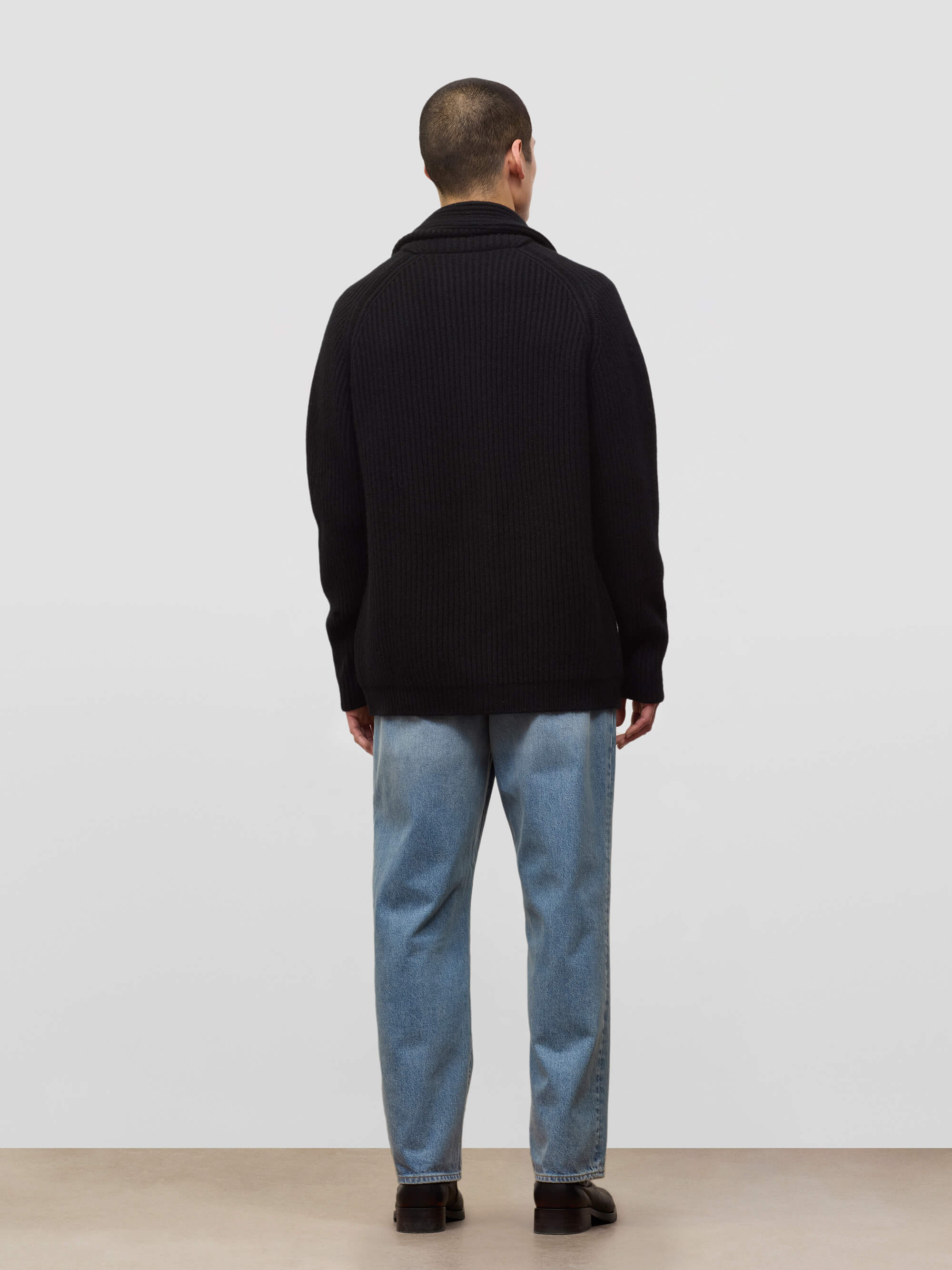 Mens Black Yacht Cashmere Knitted Cardigan | Begg x Co