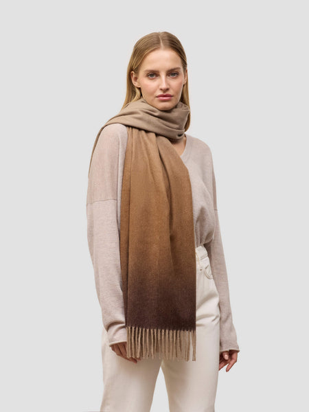 Nuance Womens Ombre Cashmere Stole Caramel Coast - Begg x Co