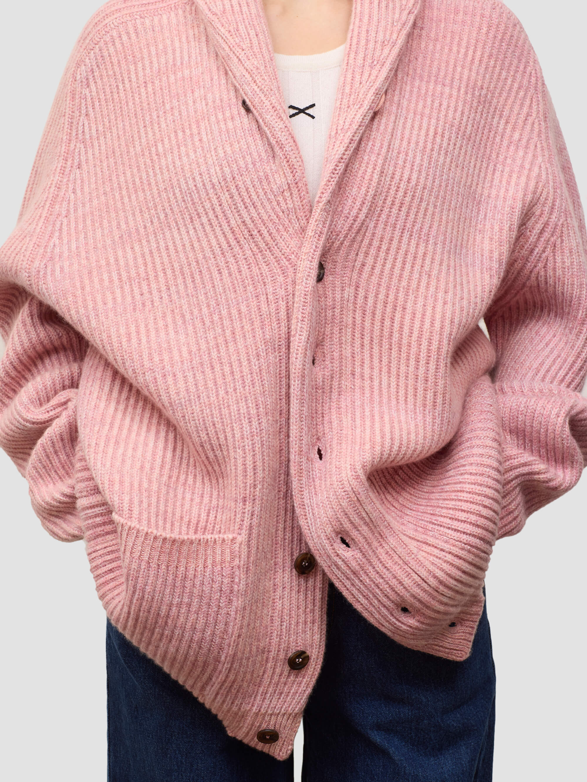 Womens Surfer Knitted Cashmere Cardigan Calendula Multi - Begg x Co