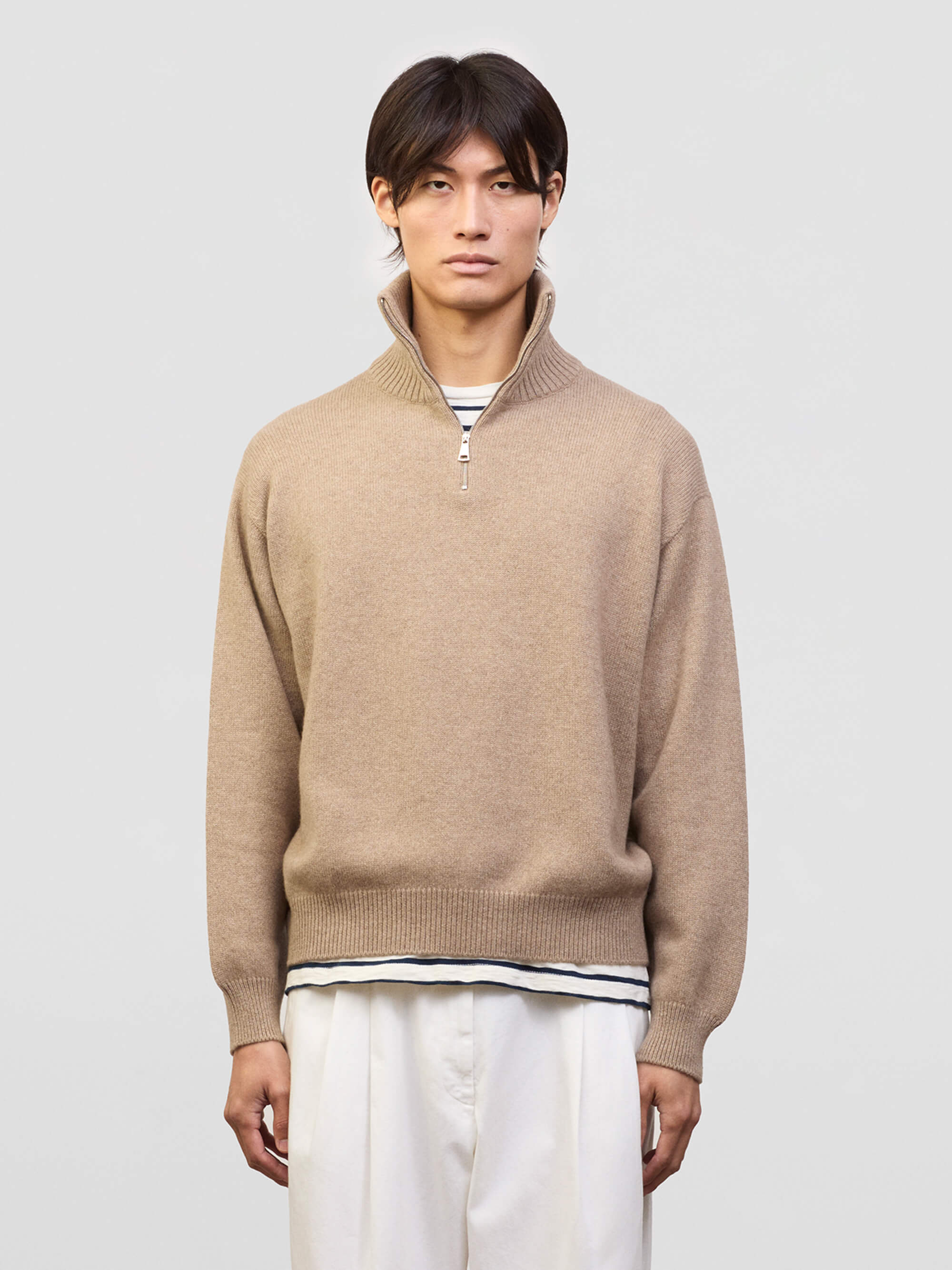 Men's Zip Neck Sweaters - Cashmere Jumpers by Begg x Co