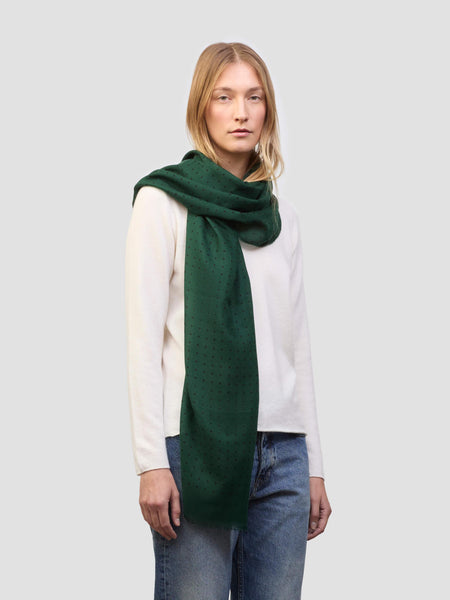 Women's Wispy Hanover Cashmere Scarf Green Black | Begg x Co
