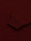 red cashmere v-neck sweater cuff detail