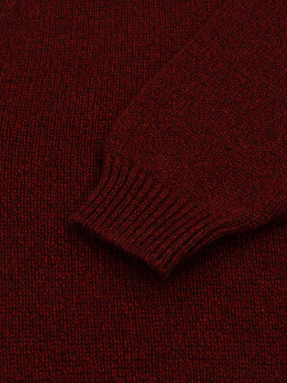 red cashmere v-neck sweater cuff detail