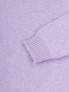 sleeve and cuff detail of a lilac purple cashmere sweater
