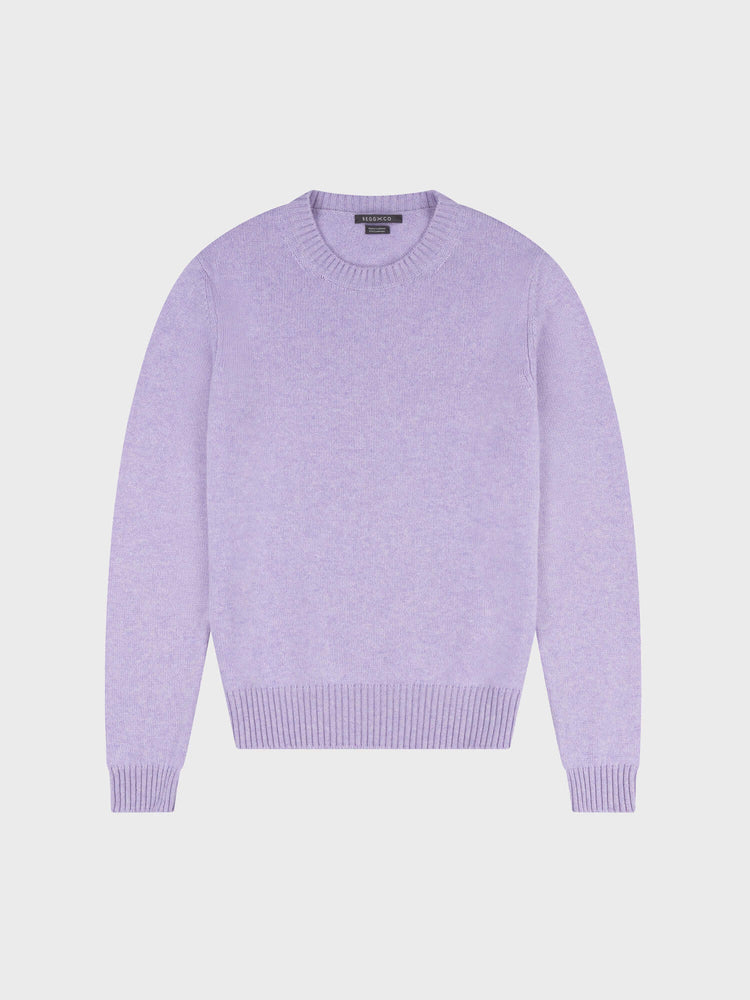 lilac purple cashmere sweater on a grey background