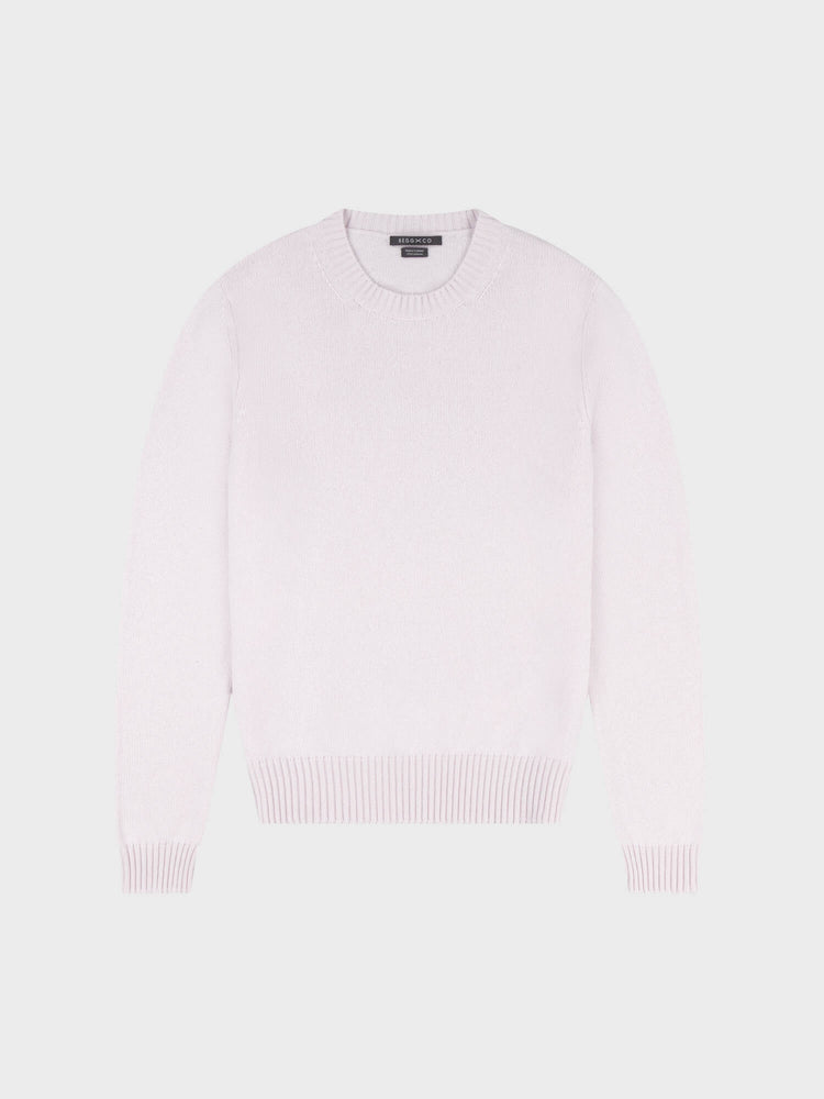 light purple cashmere sweater on a grey background