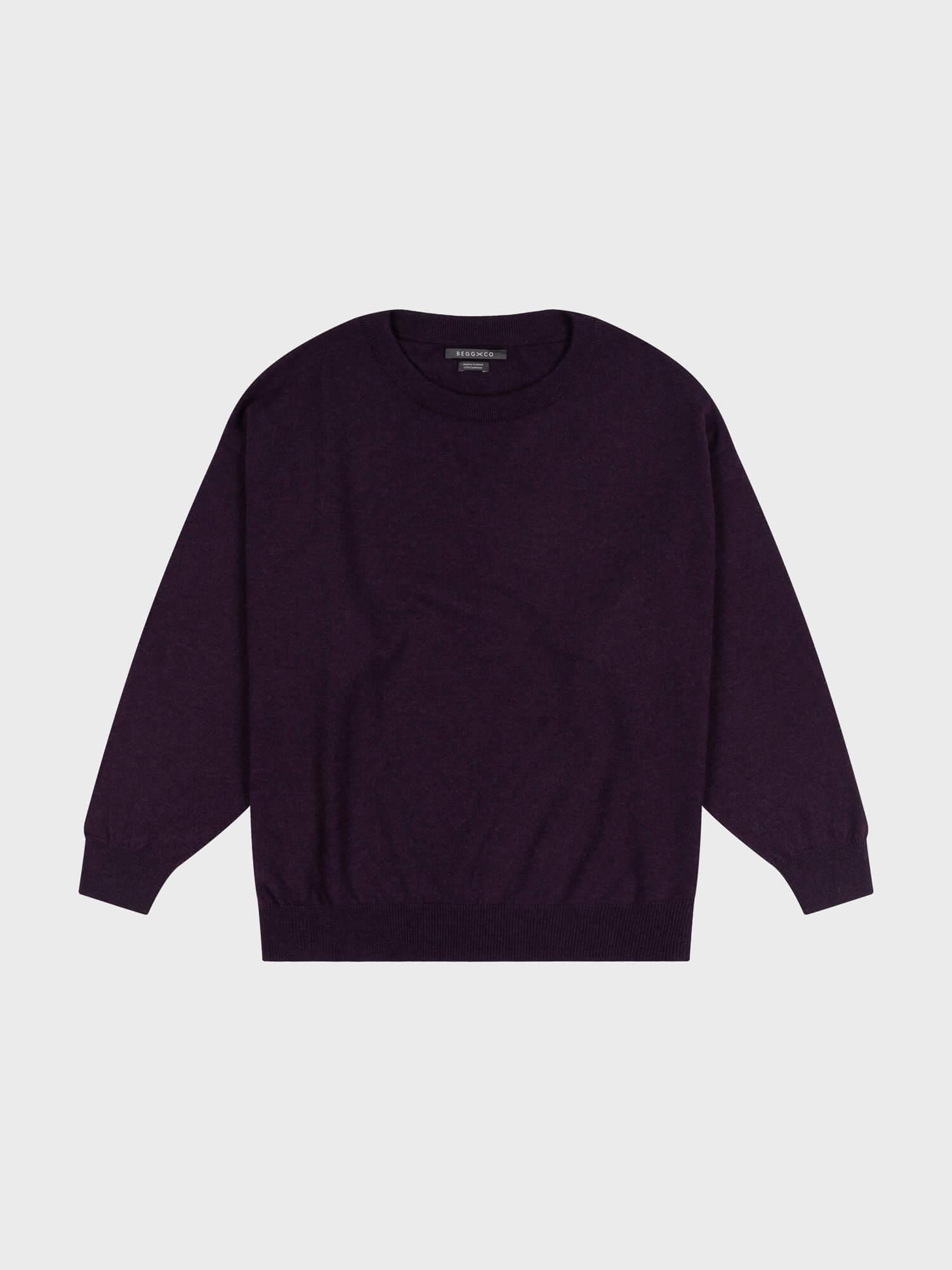 Womens Jade Deep Purple Cashmere Sweater - Begg x Co