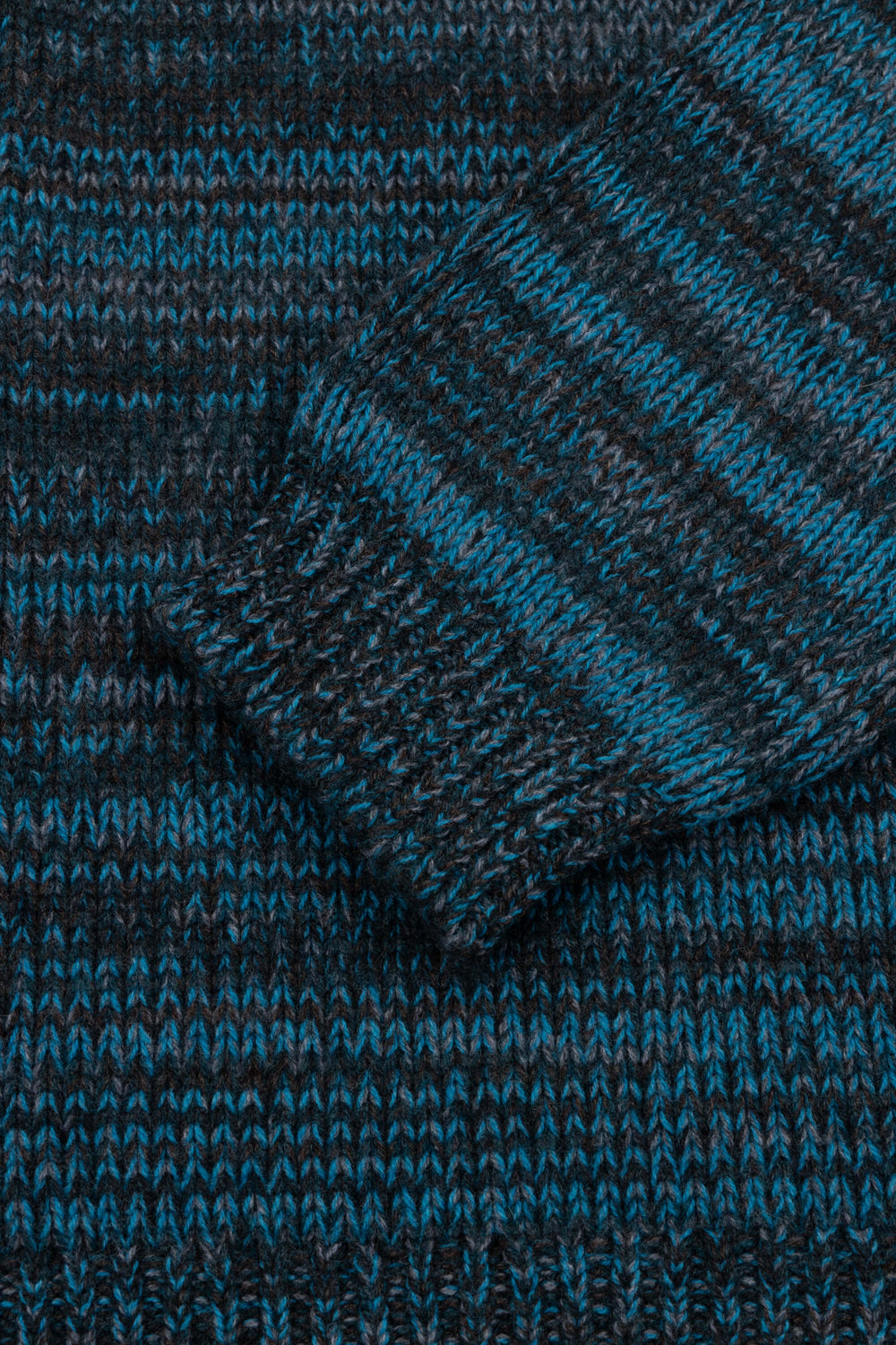 blue and dark green striped cashmere crewneck sweater ribbed cuff