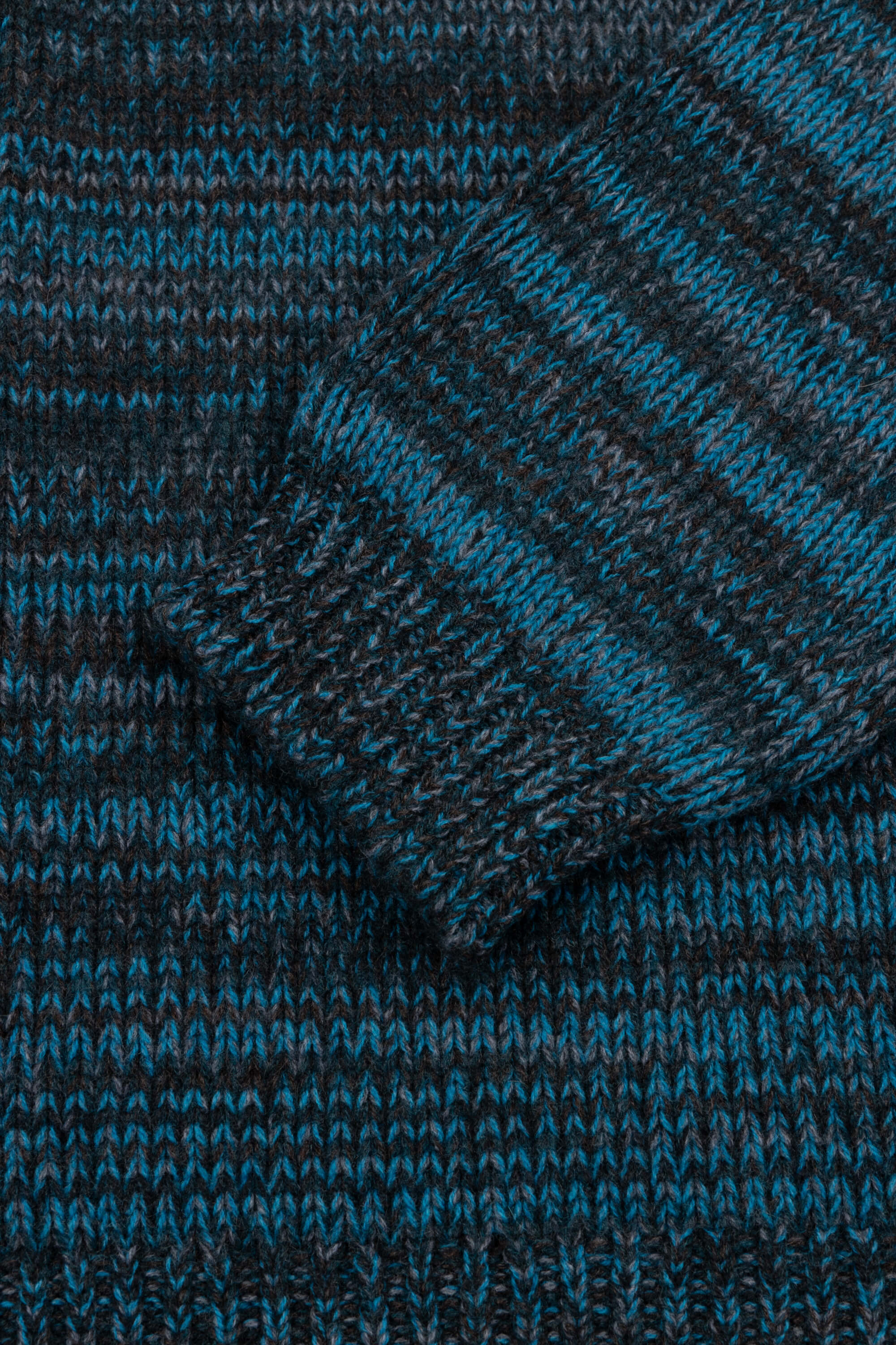 blue and dark green striped cashmere crewneck sweater ribbed cuff