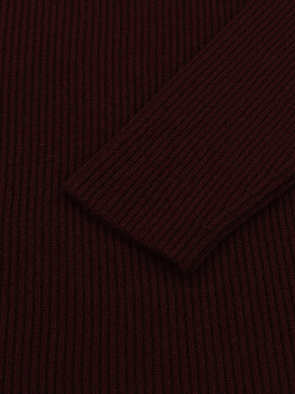 mens wine red cashmere crew neck ribbed sweater open cuff detail