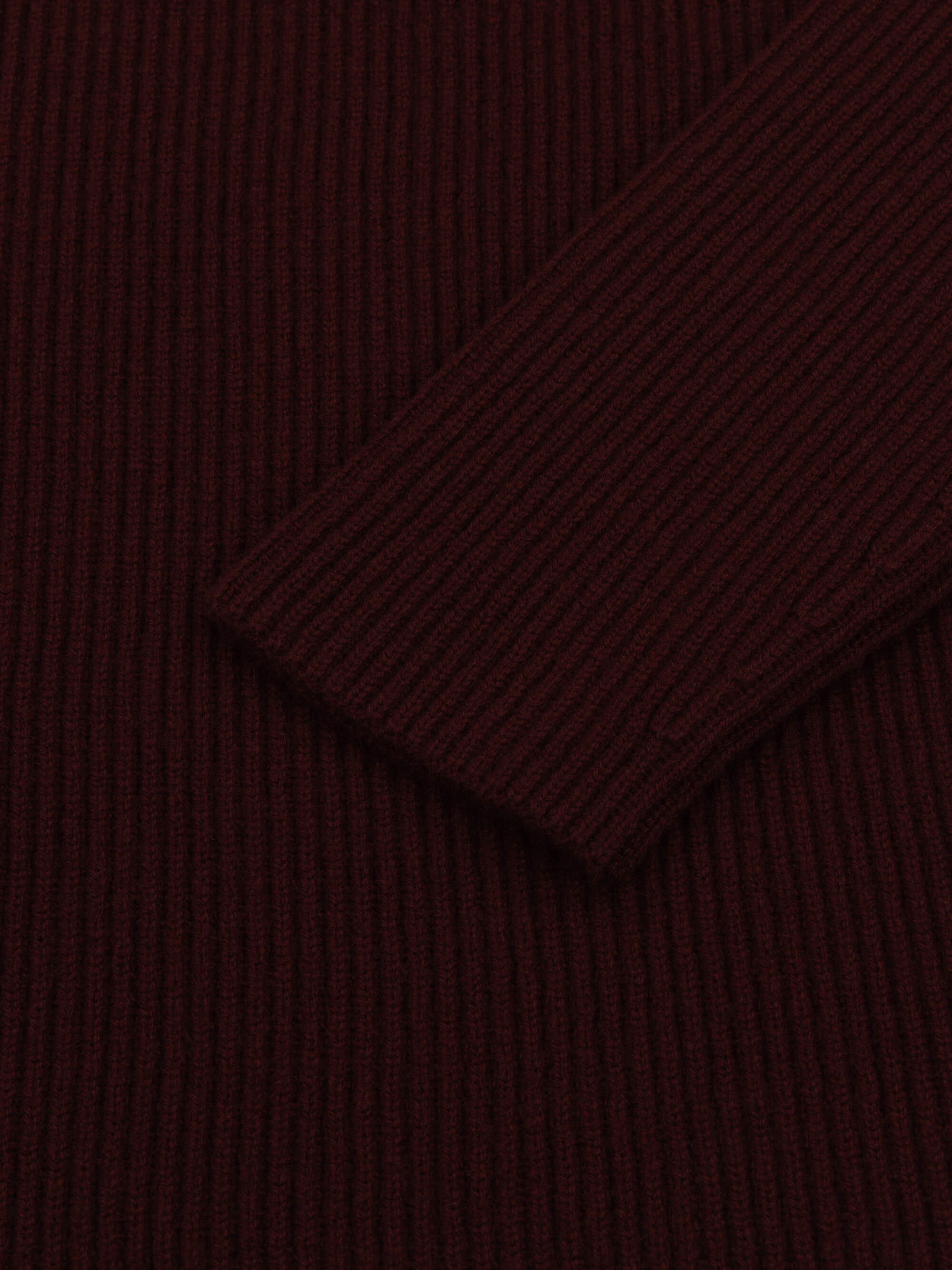 mens wine red cashmere crew neck ribbed sweater open cuff detail