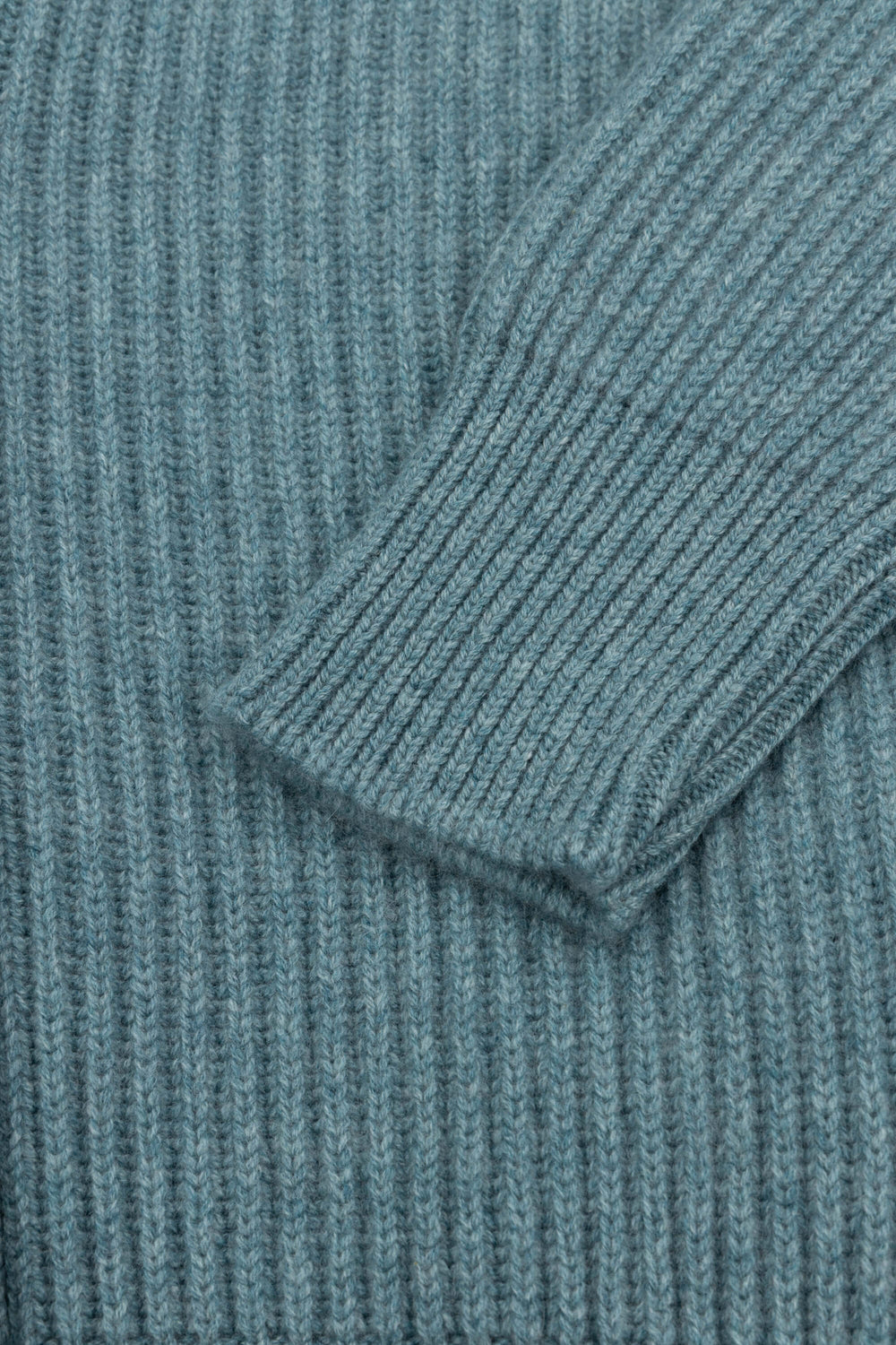 chunky ribbed green cashmere shawl collar cardigan cuff detail