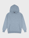 faded blue cashmere hoodie on a grey background