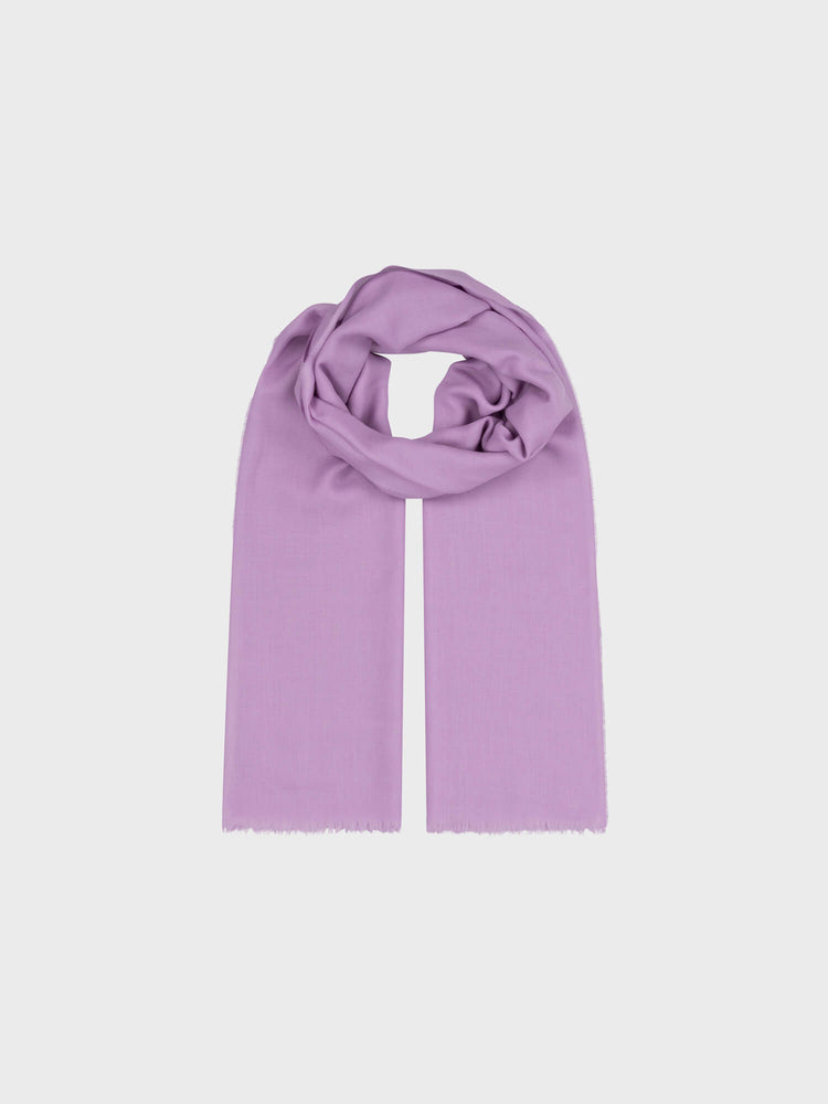 light purple cashmere scarf on a grey background