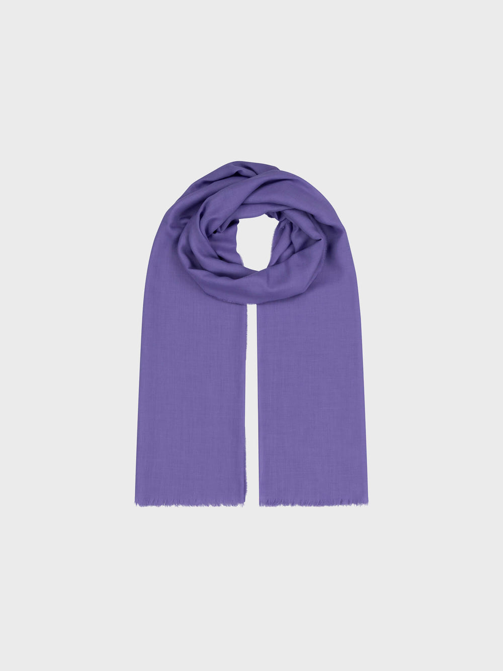 purple lightweight cashmere scarf on a grey background
