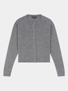 Gray cashmere cardigan on a light gray background