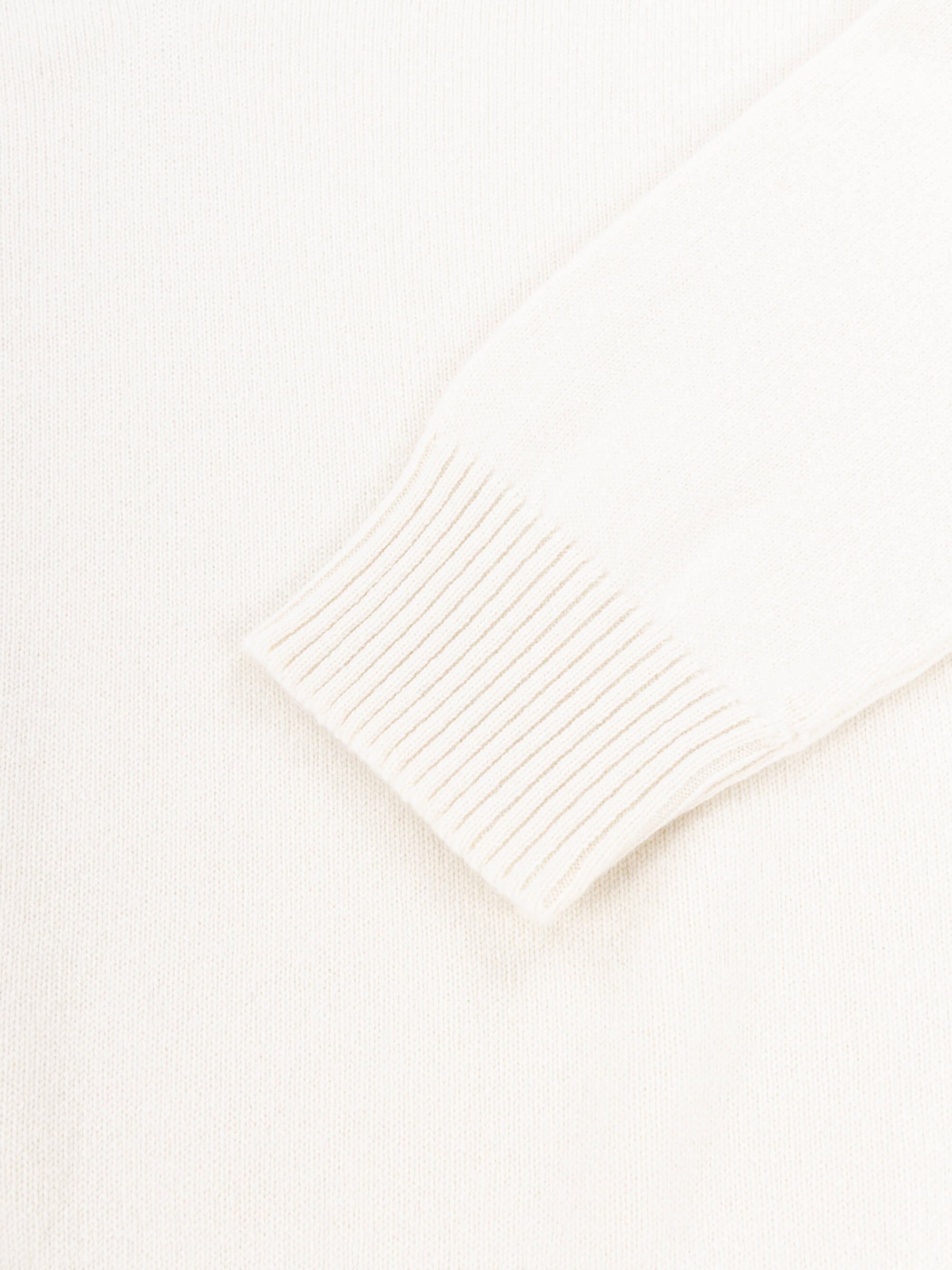 mens white vneck cashmere sweater cuff detail