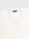 mens white vneck cashmere sweater on a grey background