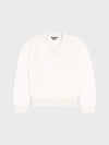 mens white vneck cashmere sweater on a grey background