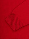 mens red cashmere crewneck sweater ribbed cuff detail