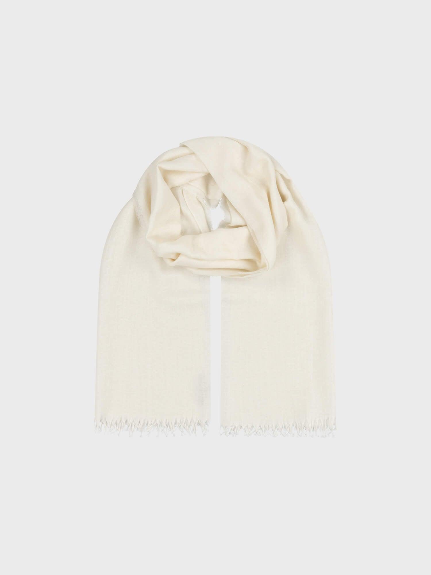 Staffa Solid Cashmere Silk Scarf in White Staffa Solid Cashmere Silk Scarf in White