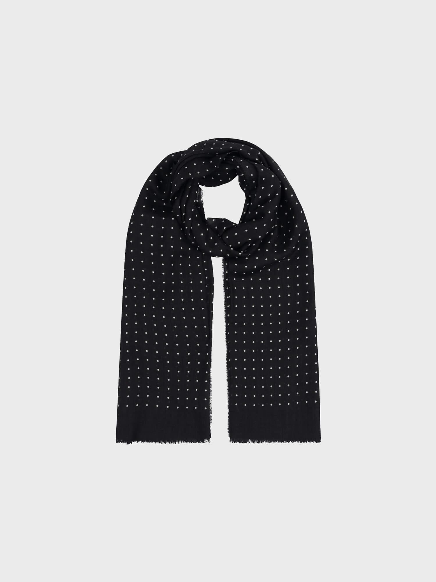 Wispy Hanover Mens Cashmere Scarf Black White Begg x Co