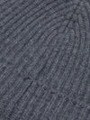 Womens Ash Grey Cashmere Alex Beanie Hat Close Up | Begg x Co 