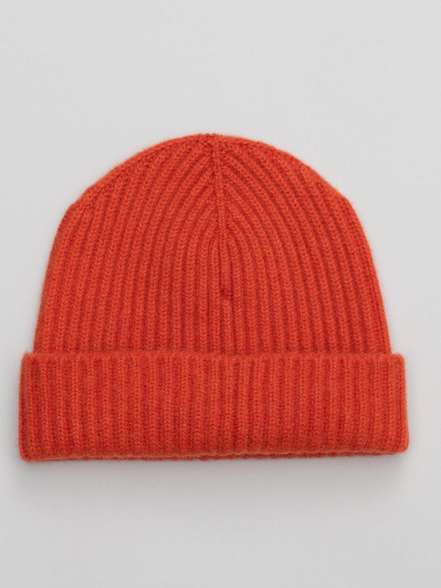 Men's Orange Cashmere Alex Beanie Hat | Begg x Co