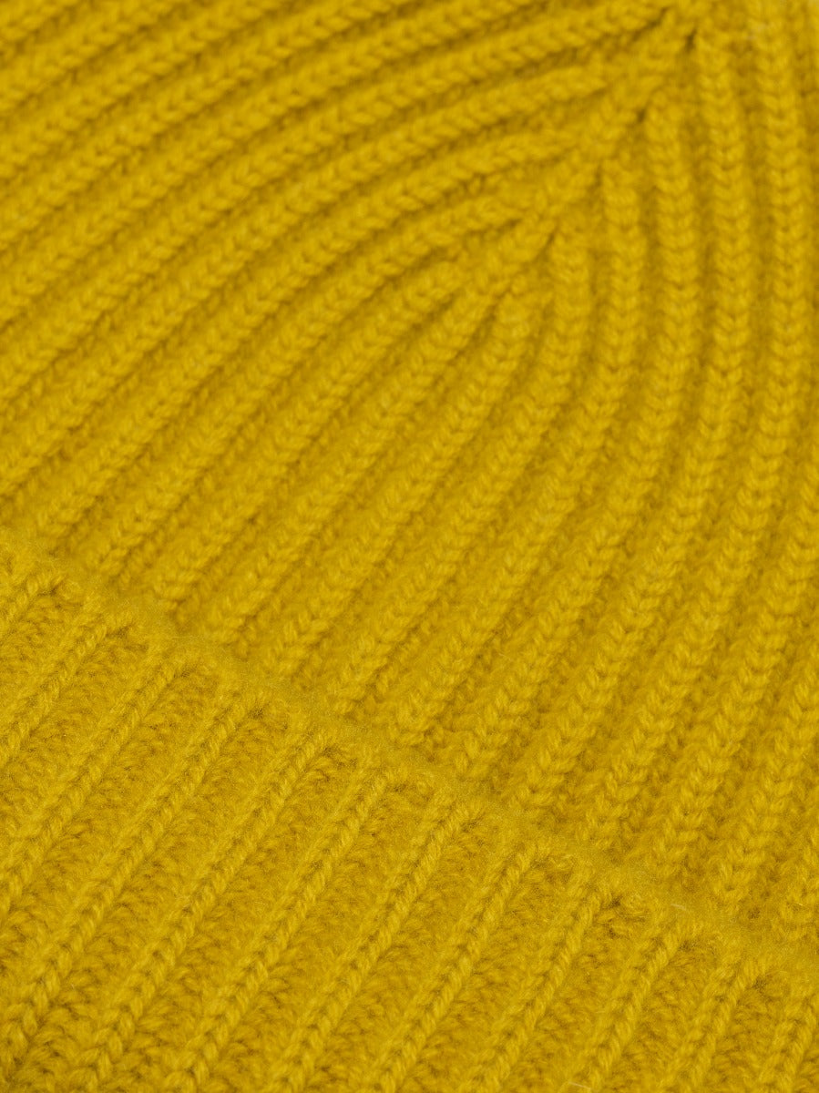 Mens Yellow Cashmere Alex Beanie Hat | Begg x Co 