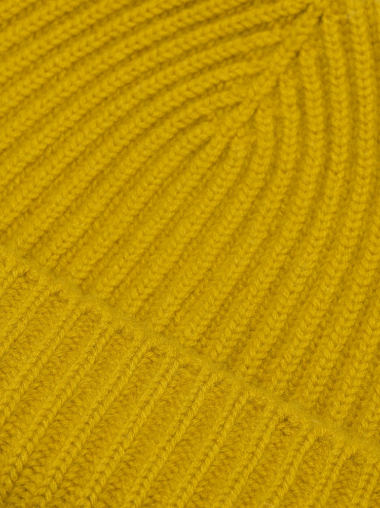 Mens Yellow Cashmere Alex Beanie Hat | Begg x Co 