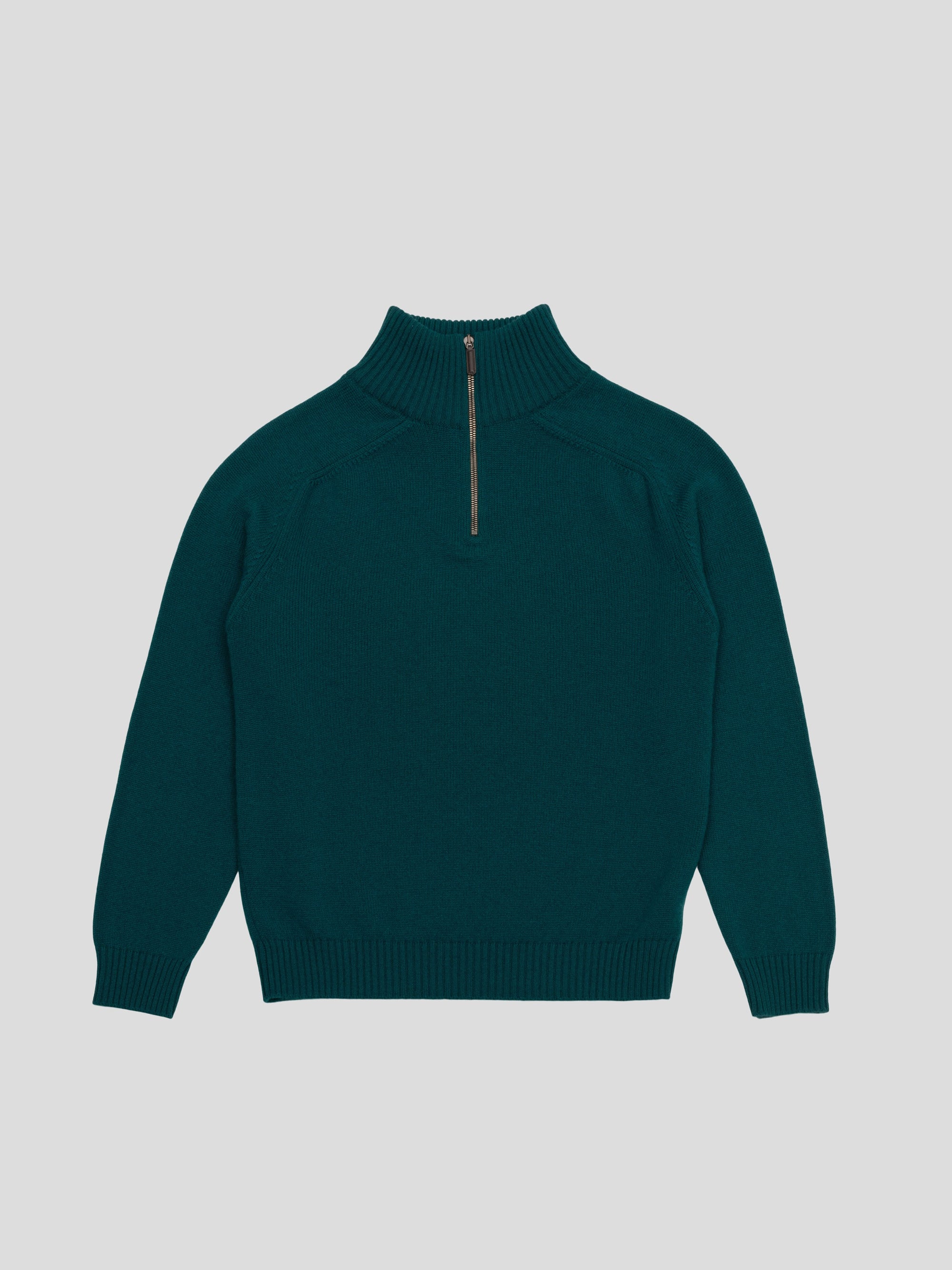 Mens Architect Zip Cashmere Sweater Rich Green | Begg x Co
