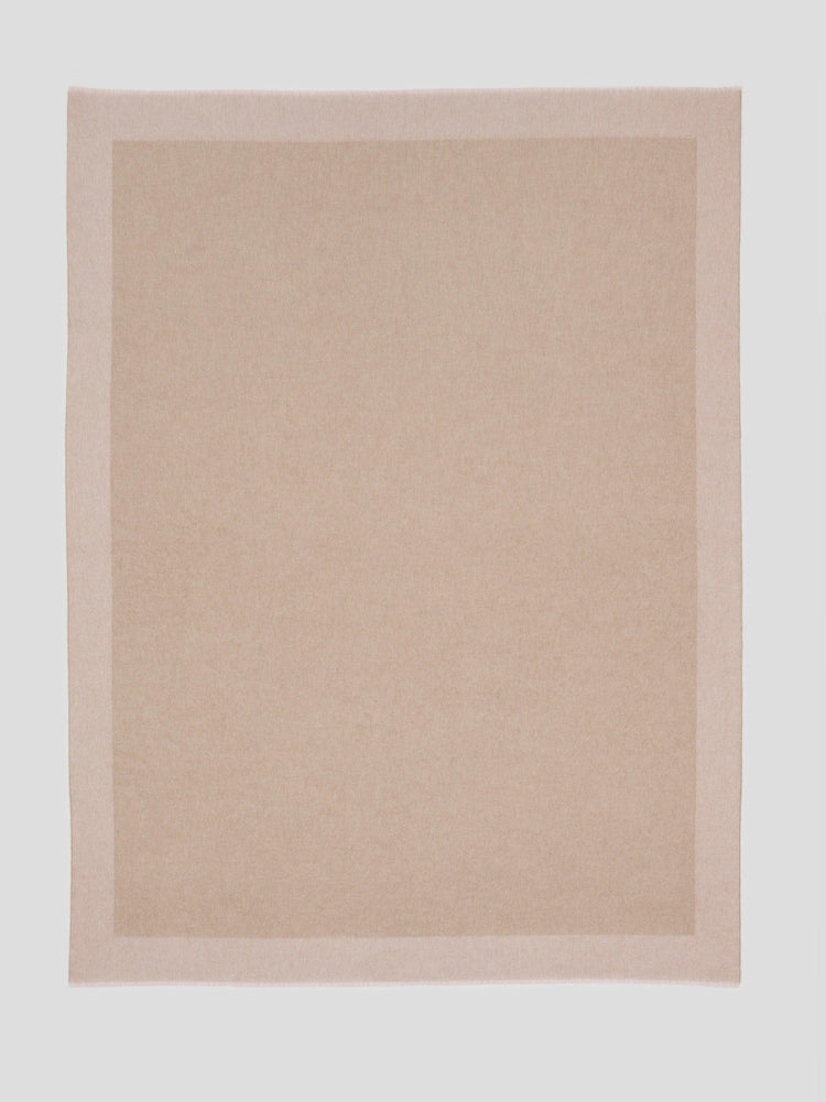 Arran Border Cashmere Blanket Stone Pink | Begg x Co