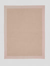 Oversized Arran Border Cashmere Throw Stone Pink| Begg x Co
