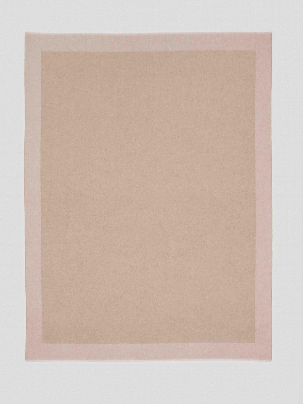 Oversized Arran Border Cashmere Throw Stone Pink| Begg x Co