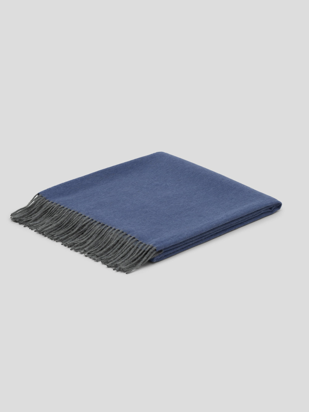 Arran Reversible Cashmere Throw Derby Blue| Begg x Co