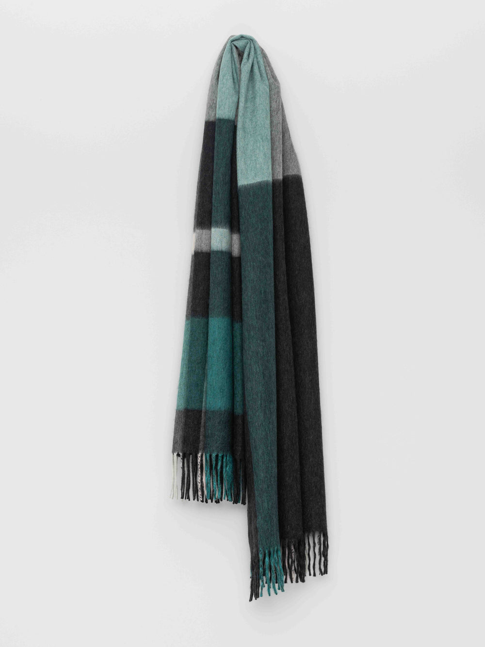 Women's Arran Boone Cashmere Stole Charcoal Teal | Begg x Co