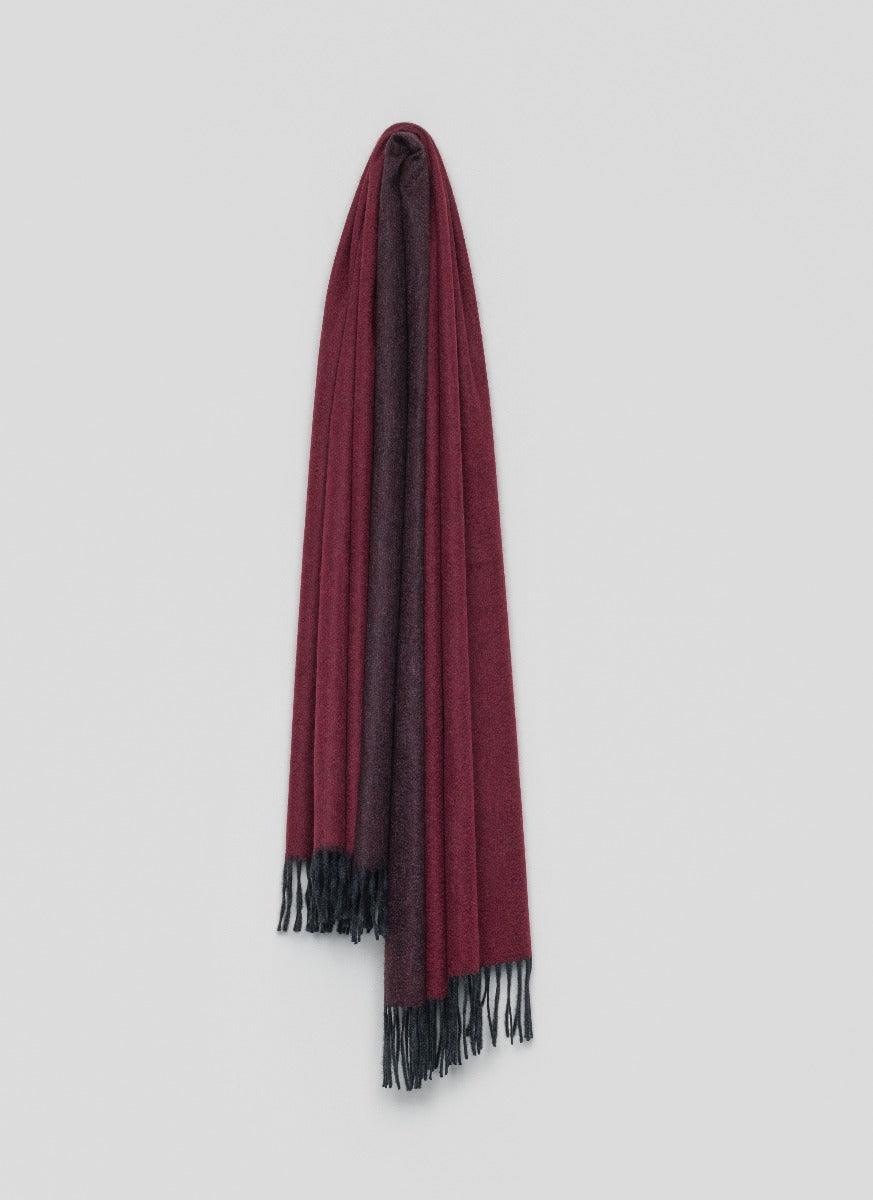 Womens Arran Reversible Oversized Cashmere Scarf Charcoal Wine | Begg x Co